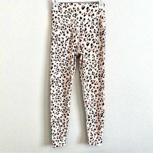 Sage Collective High Rise Leopard Leggings Cream Orange Black Size Small NWOT